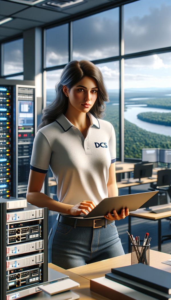 An image depicting a DCS it technician in the Hudson Valley