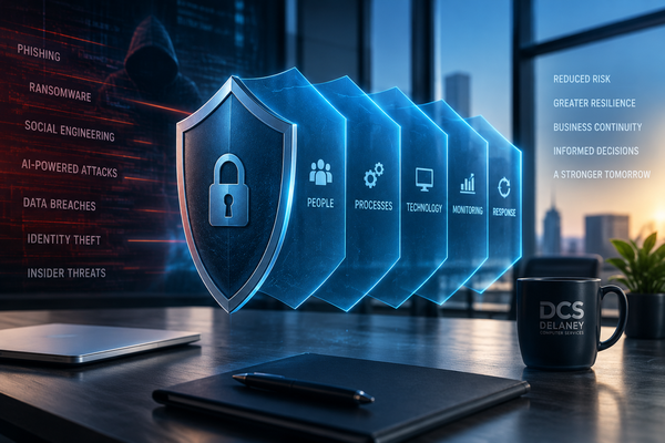 Layered cybersecurity defenses protecting against modern cyber threats.