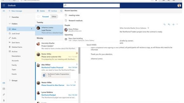 Microsoft Outlook style change example