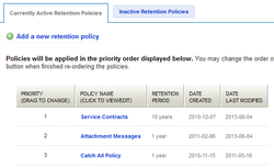 customizable email archiving retention policies for Office 365
